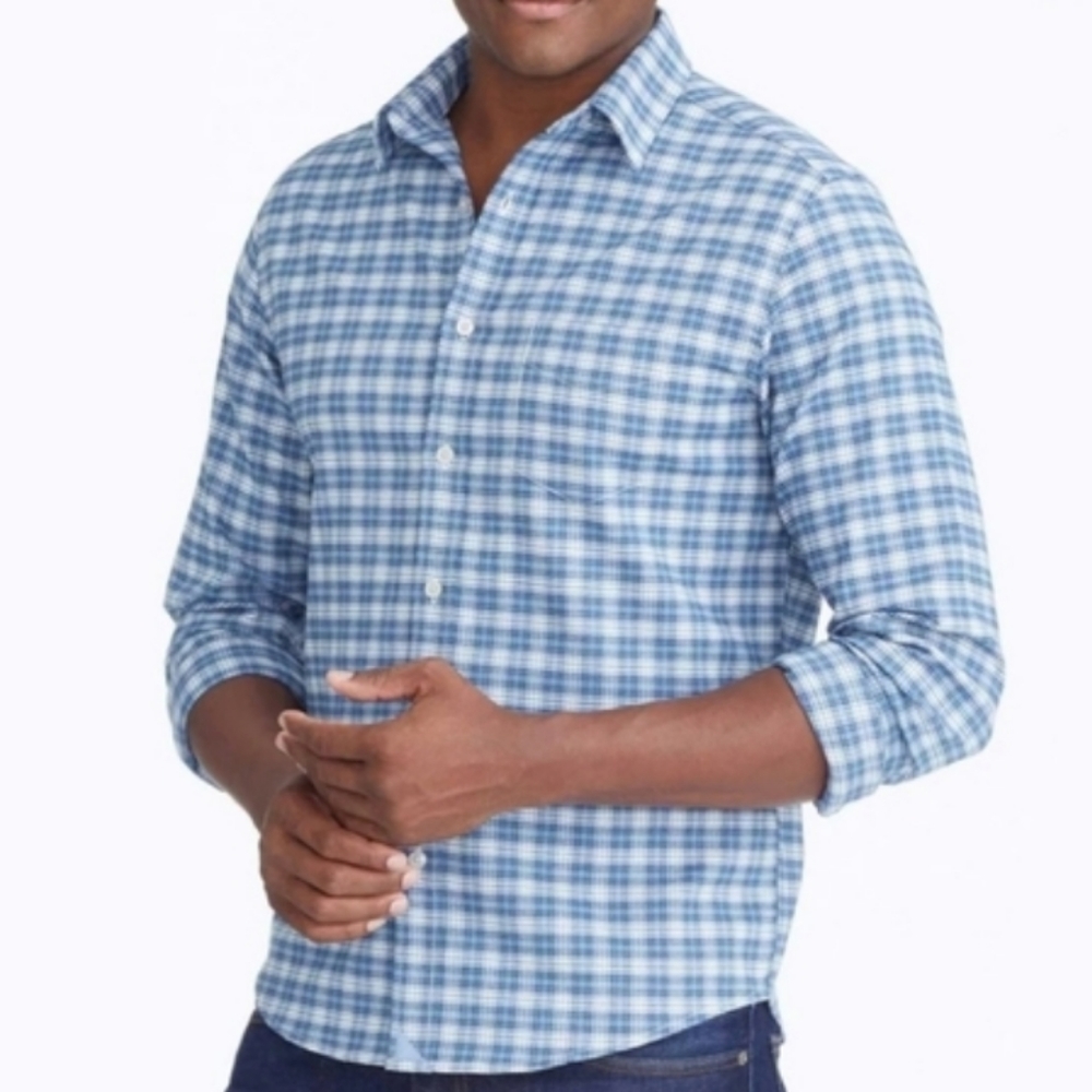 UNTUCKit Blue Plaid Button Down Long Sleeve Shirt Large